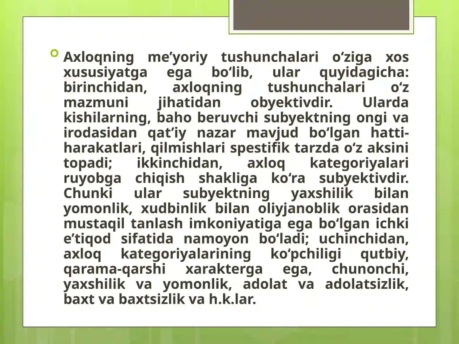 Axloq kategoriyalari, meyorlari va tamoyillarini kasbiy faoliyatdagi o’rni 3