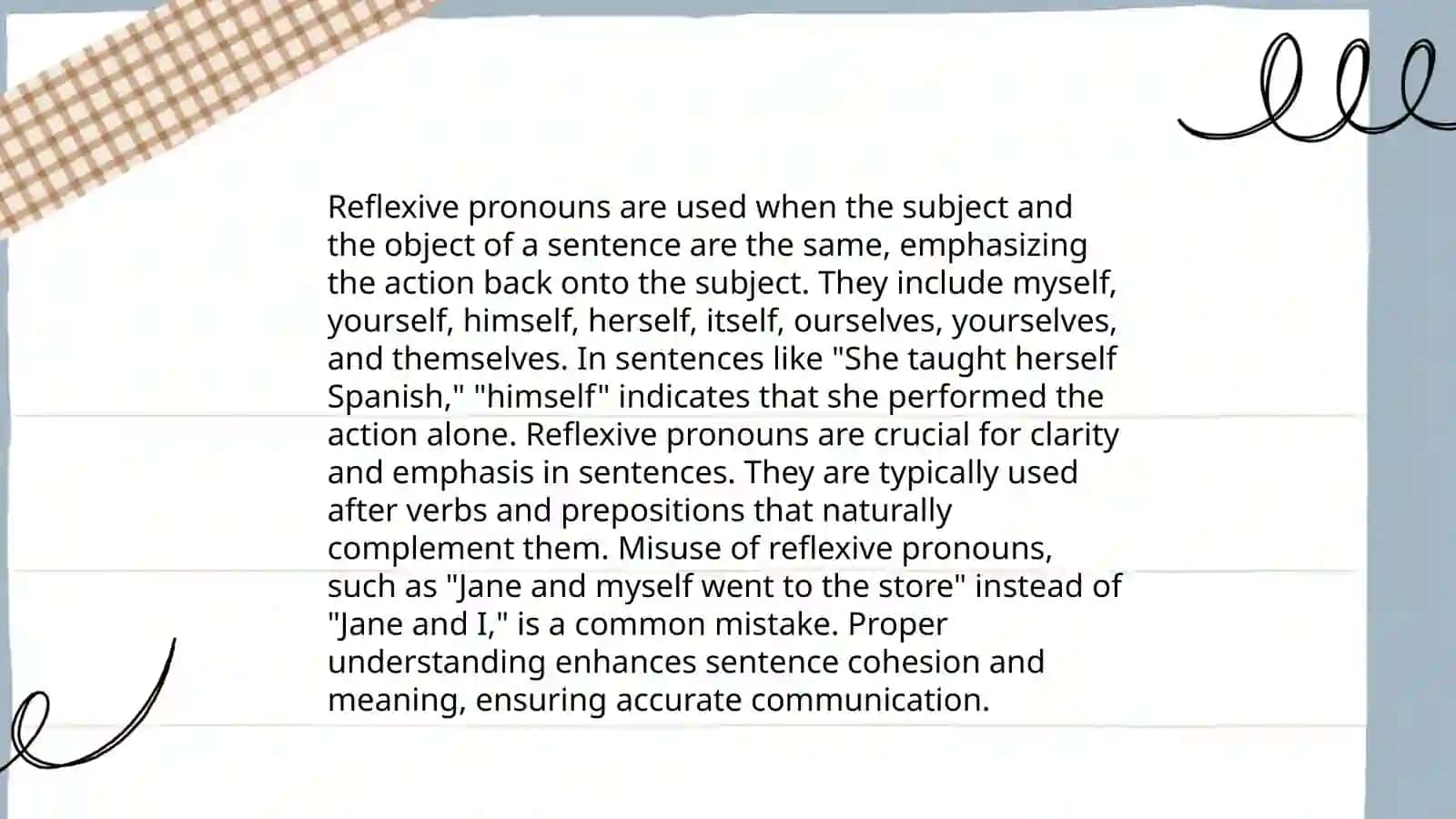 Reflexive Pronouns 3