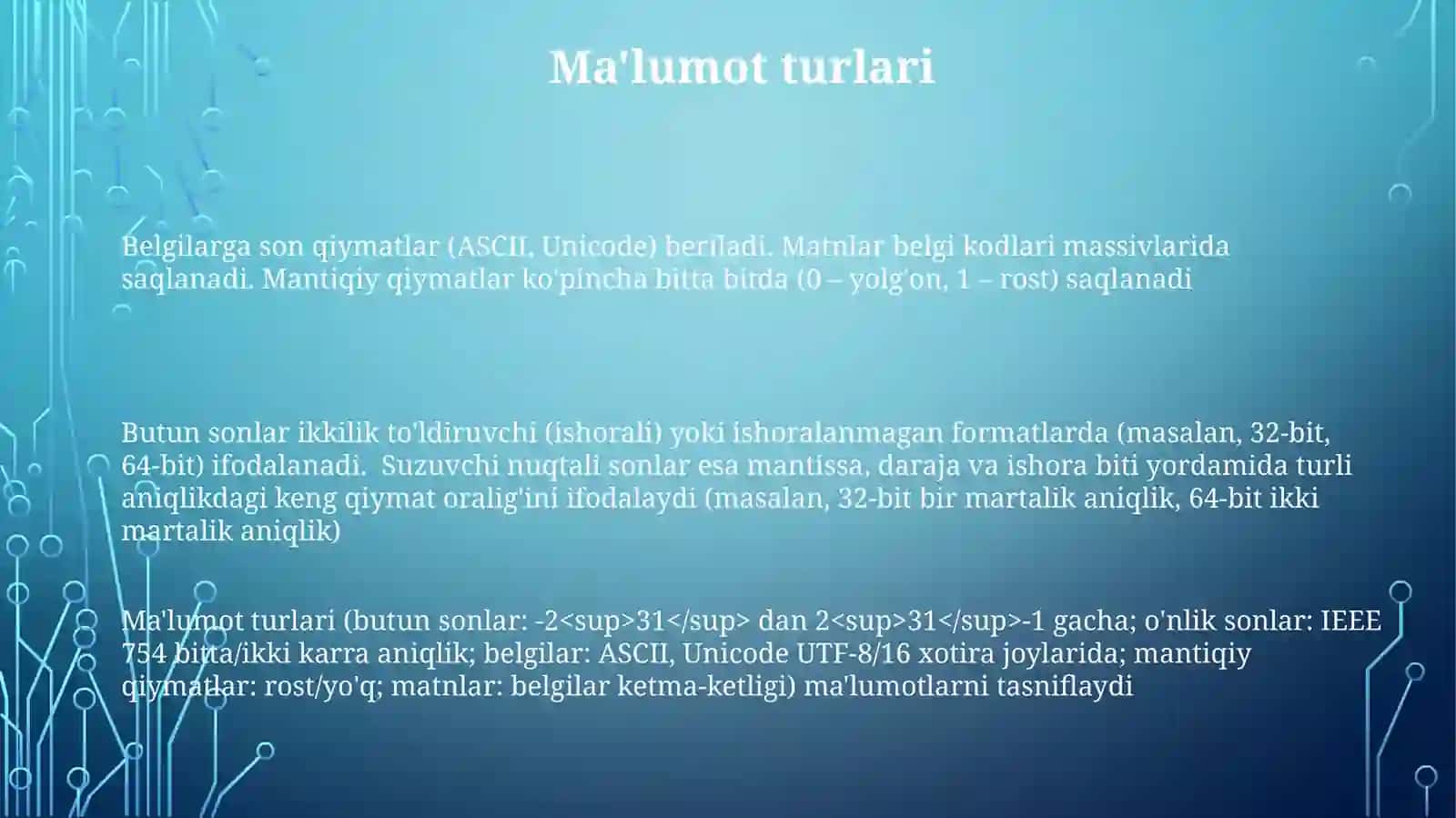 Axborotlarning kompyuter datasverlanishi 3