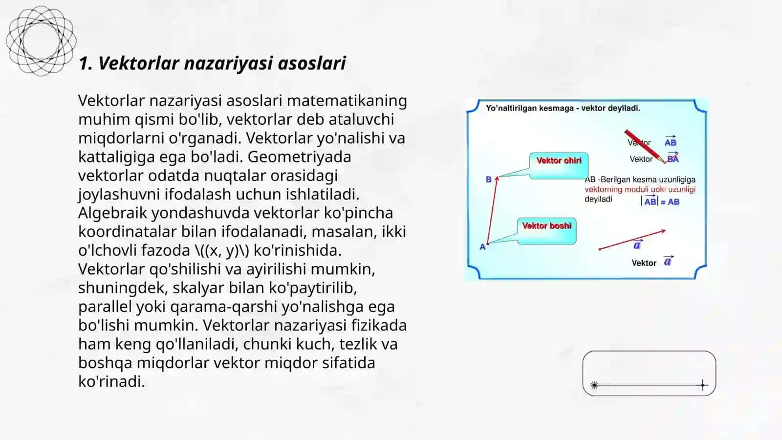 Vektorlar nazariyasi asoslari 3