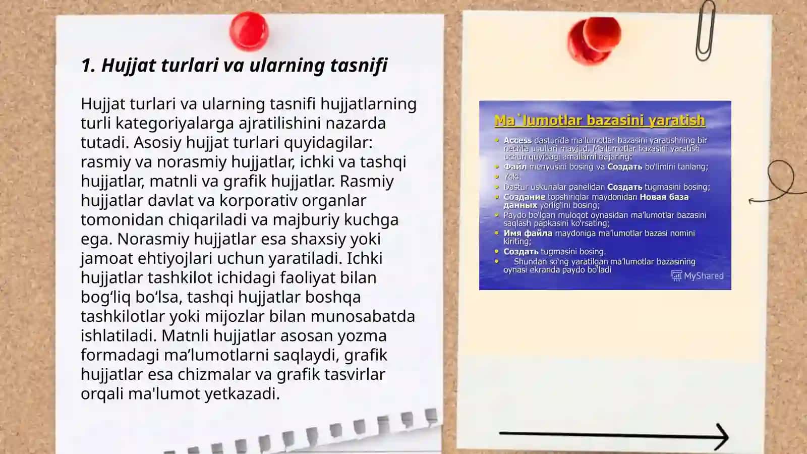 Hujjat turlari va ularni rasmiylashtirish 3