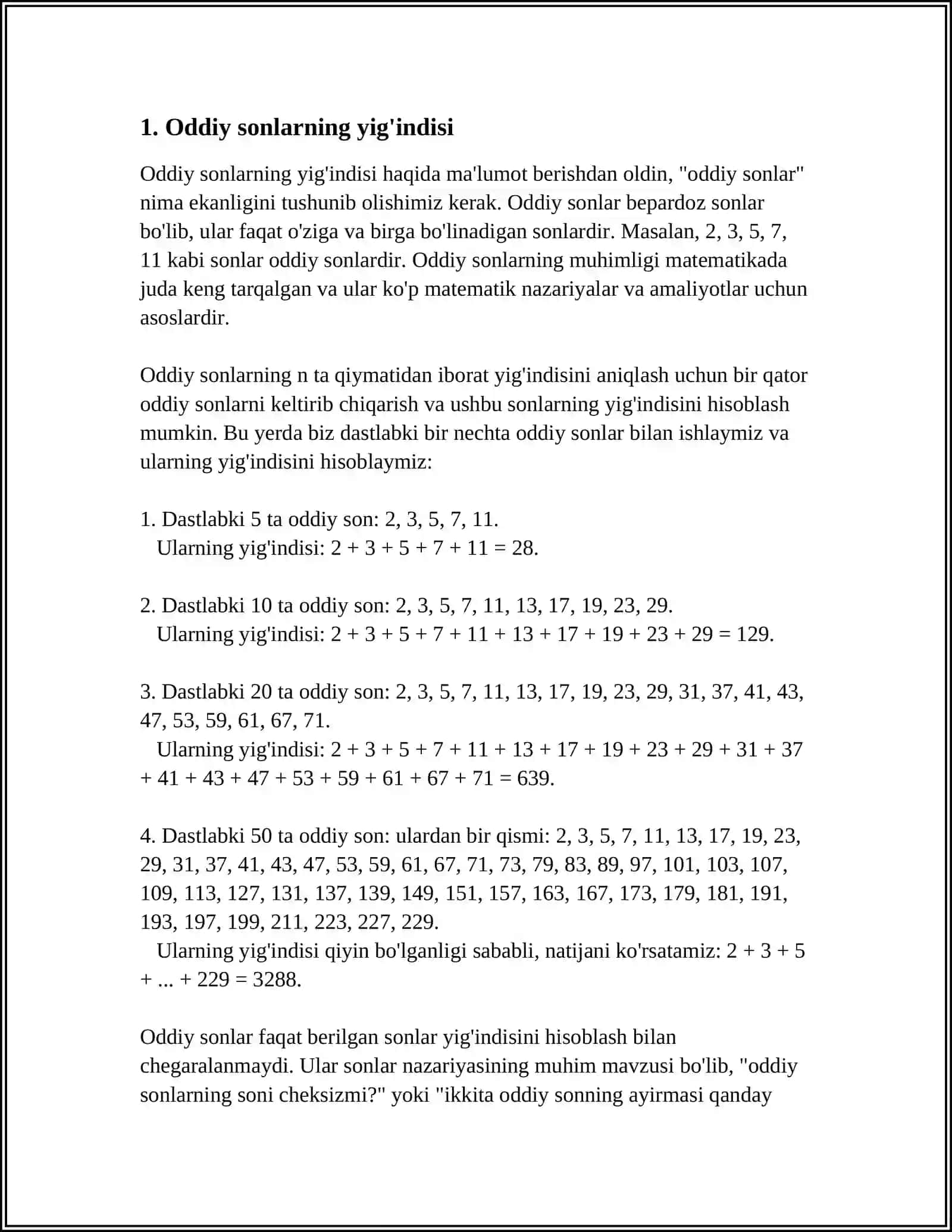MATIMATIK INDUKSIYA METODINI QO'LLASHGA OID MISOLLAR YECHISH 3