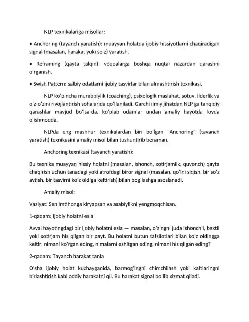" NLP " nazariy qismi 3