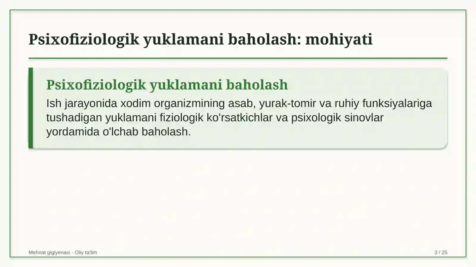 Mehna Gigiyanasi · Oliy Ta'lilm 3