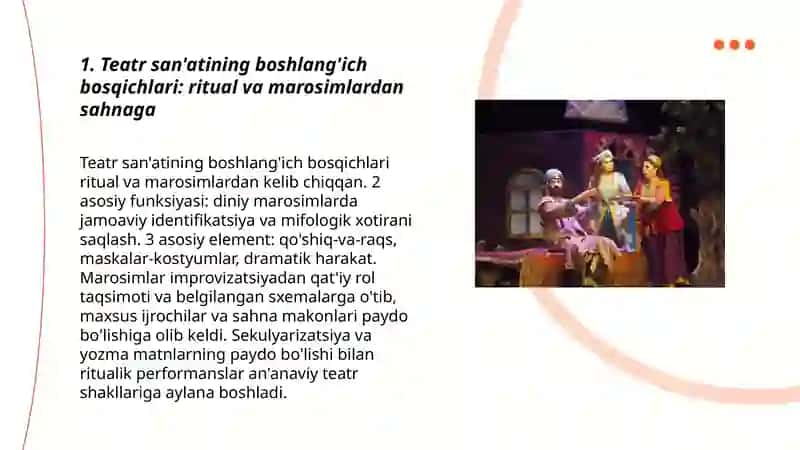 Teatr san'ati va uning rivojlanish bosqichlari 3