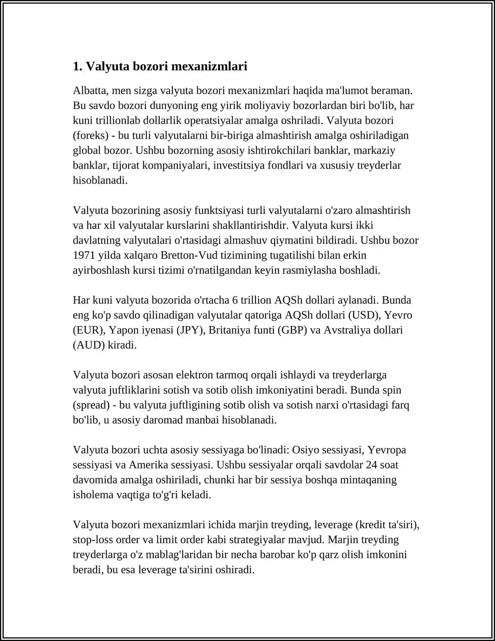 VALYUTA KURSI VA UNGA TA'SIR KO'RSATUVCHI OMILLAR 3