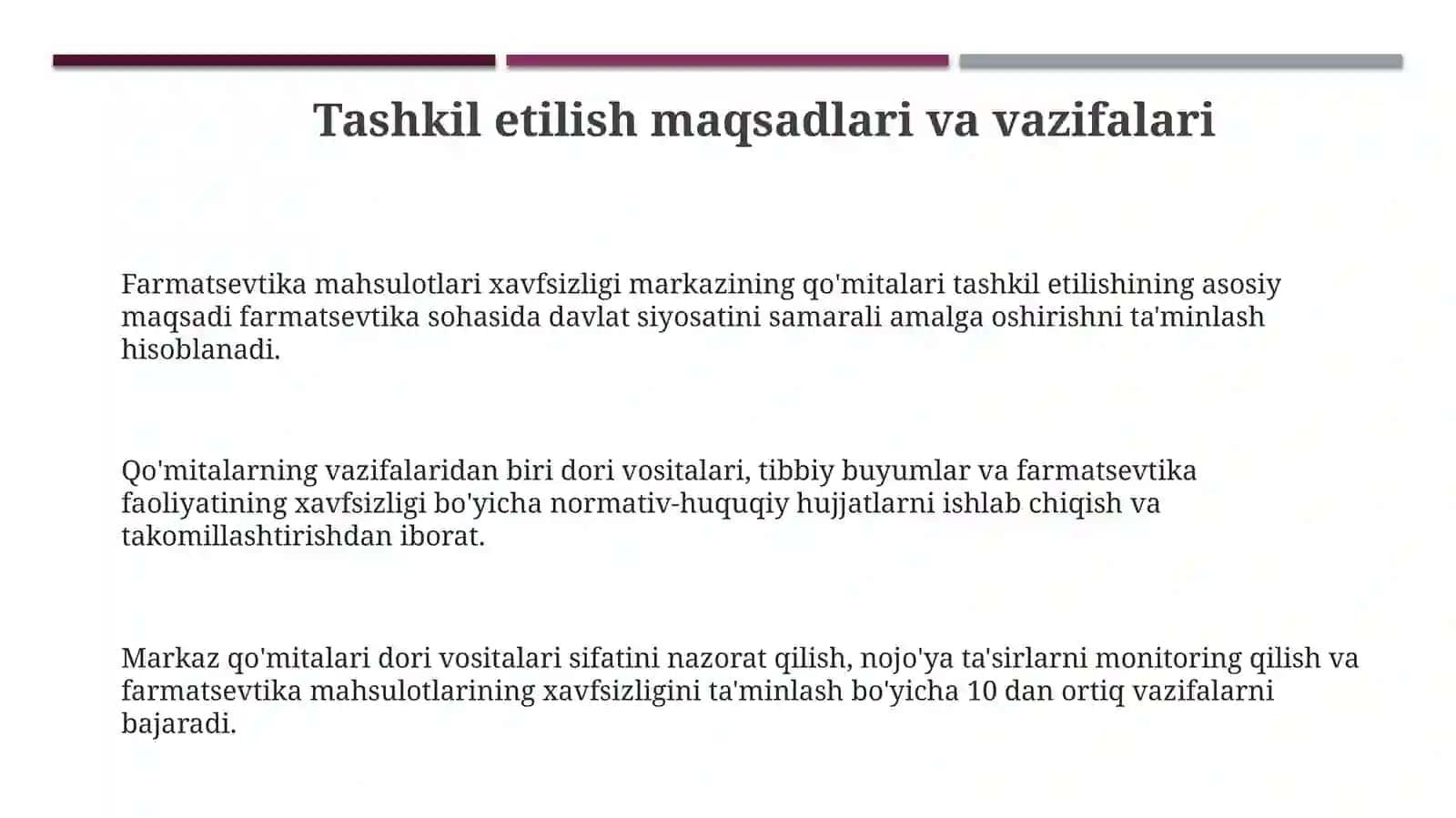 Farmatsevtikamahsulotlarixavfsizligimarkazidavlatmuassasasiningqo‘mitalarihaqidama’lumot 3