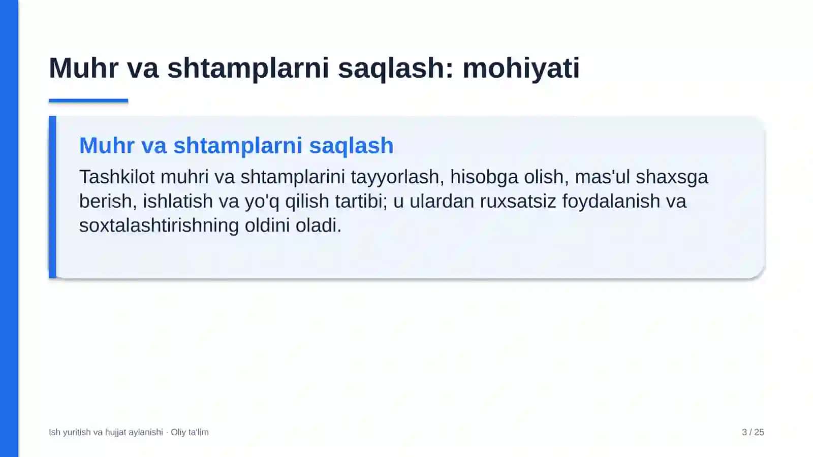 Dam olish maskanlarida tashkilot muhri va shtamplarini saqlash 3
