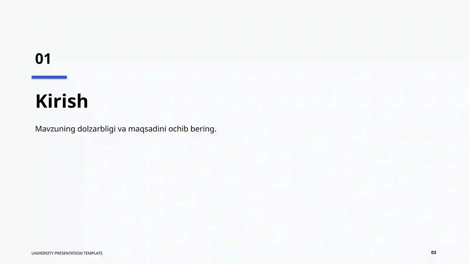 UNIVERSITY PRESENTATION TEMPLATE 3