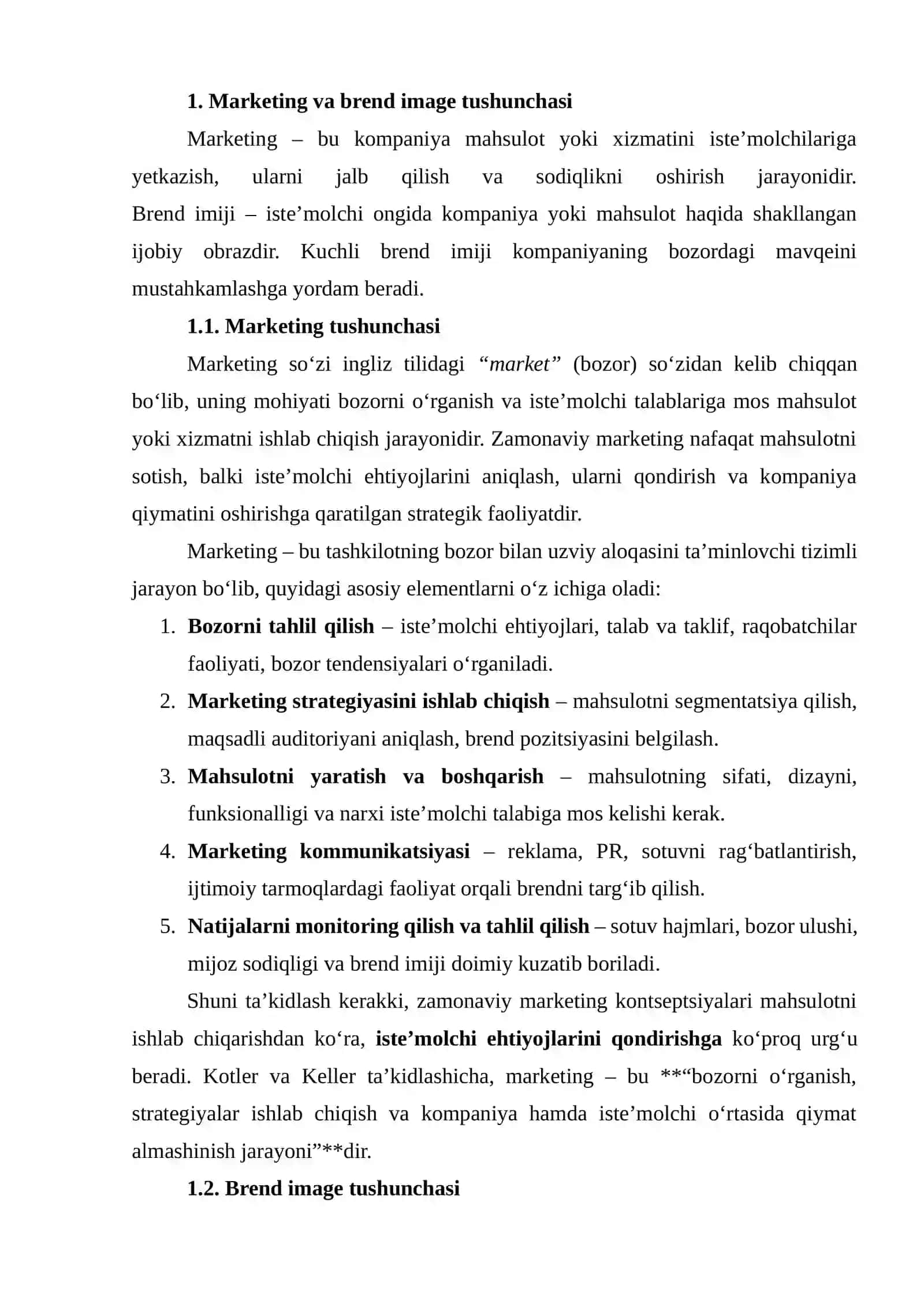 Marketing va Brend Imajini Yaratish Jarayonida Ishlab Chiqish: Amaliyotdagi Muammoni Aniqlash va Loyiha Shaklidagi Yechim Tayyorlash 3