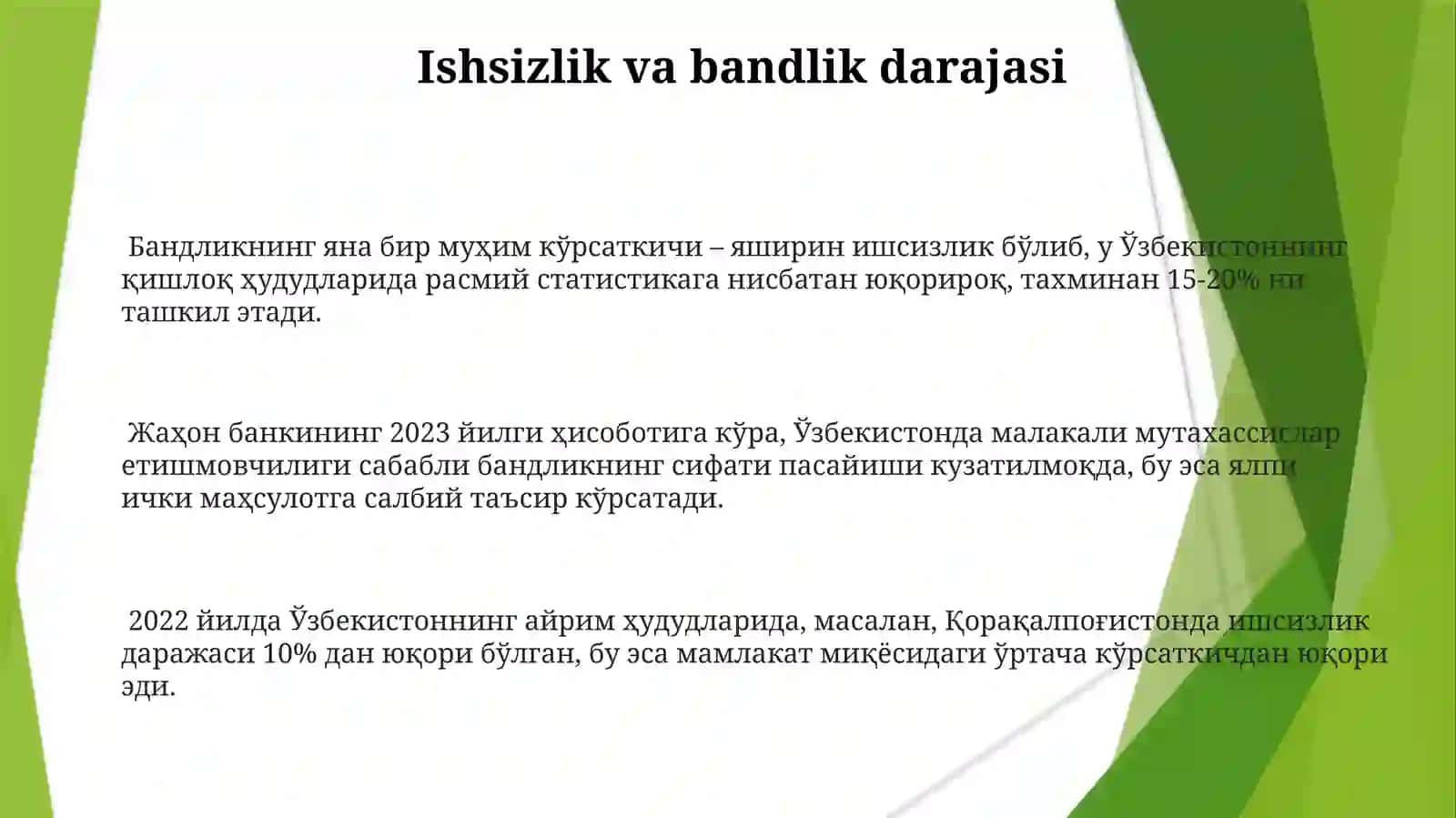 Aholiturmush darajasi va uning o'lchovlari 3