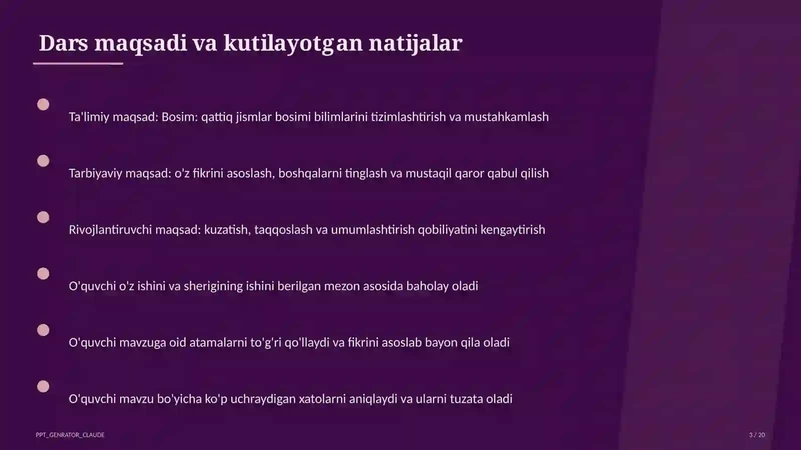 Fizika (6–11) — ochiq dars uchun 3