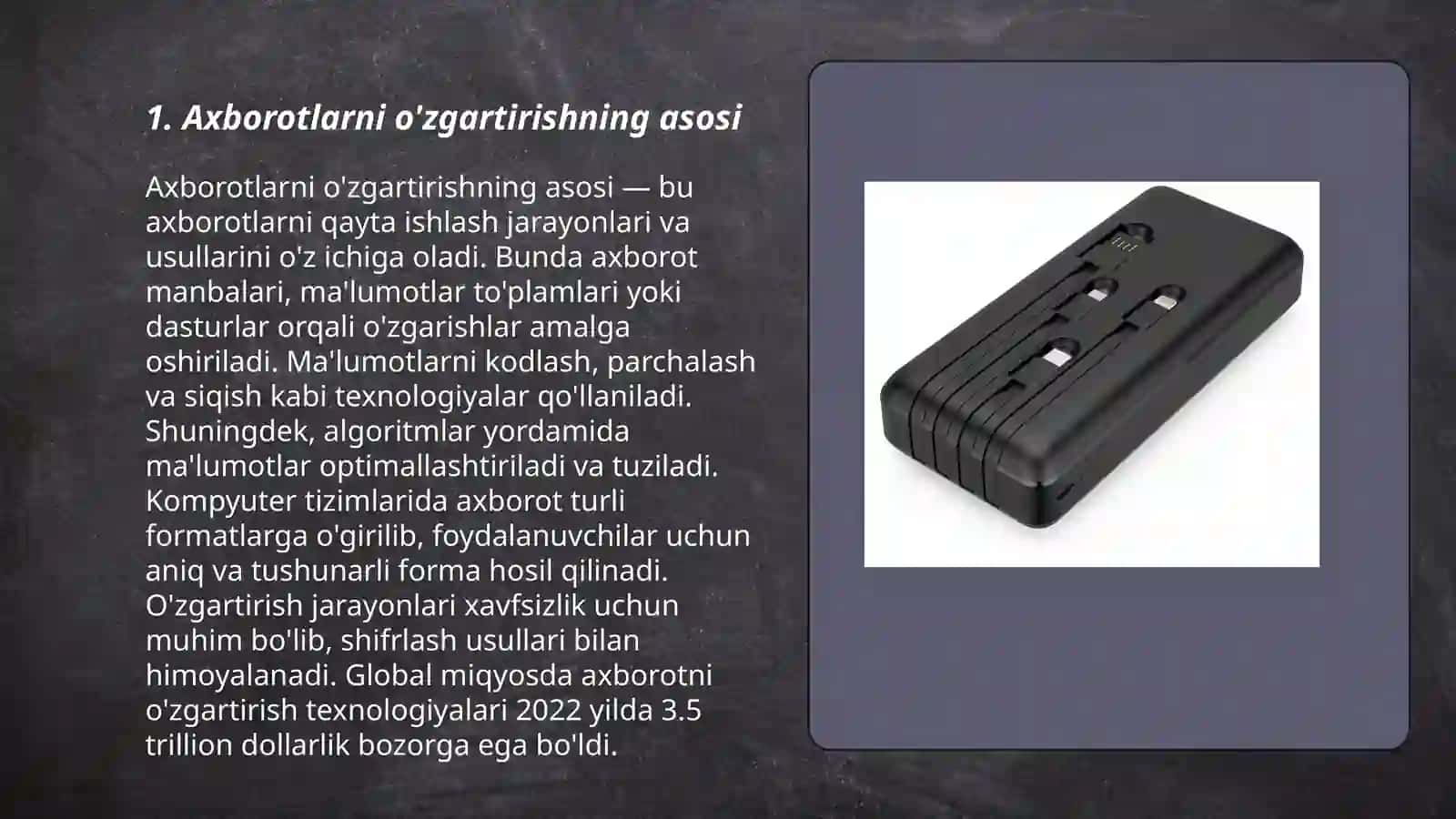 axborotlarni o’zgartirish va uni kodlash 3