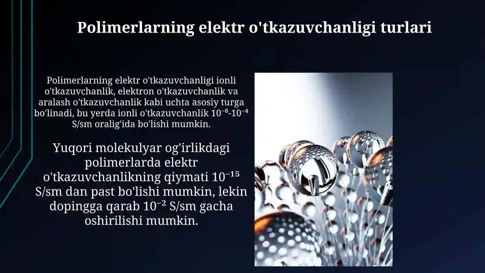 Polimerlarning o'tkazuvchanligi 3