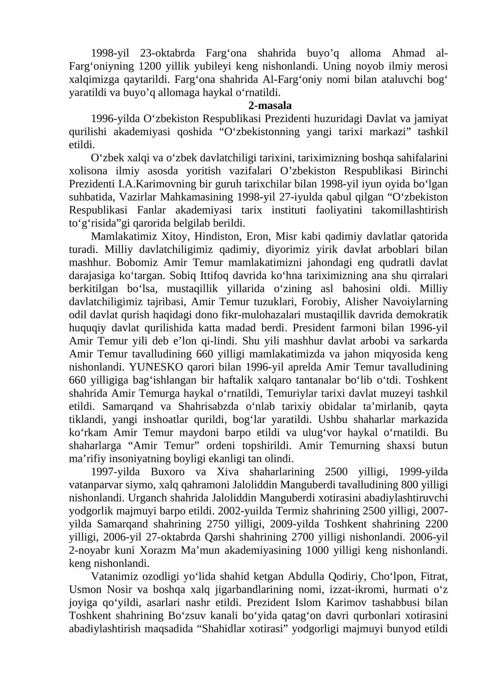 MUSTAQILLIK YILLARIDA O’ZBEKISTONDA MA’NAVIY VA MADANIY TARAQQIYOT 3
