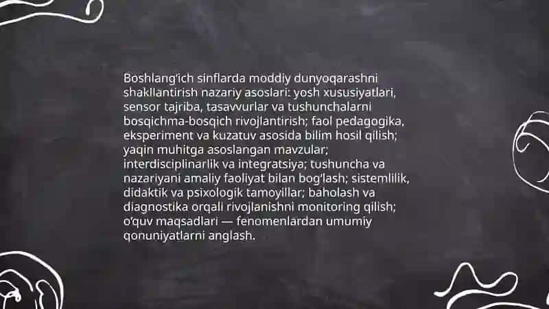 Boshlang‘ich sinflarda moddiy dunyoqarashni shakllantirishning nazariy asoslari 3