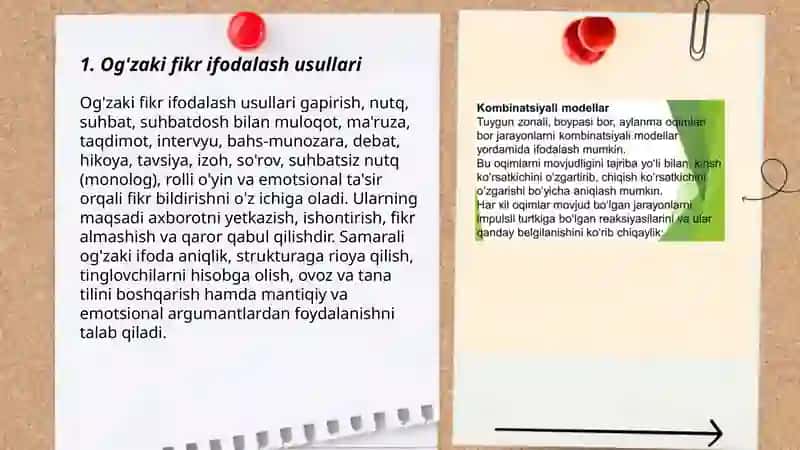 Og'zaki fikr ifodalash usullari 3