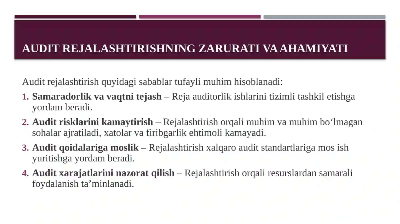 6-mavzu: auditni shakllantirish va hujjatlashtirish 3