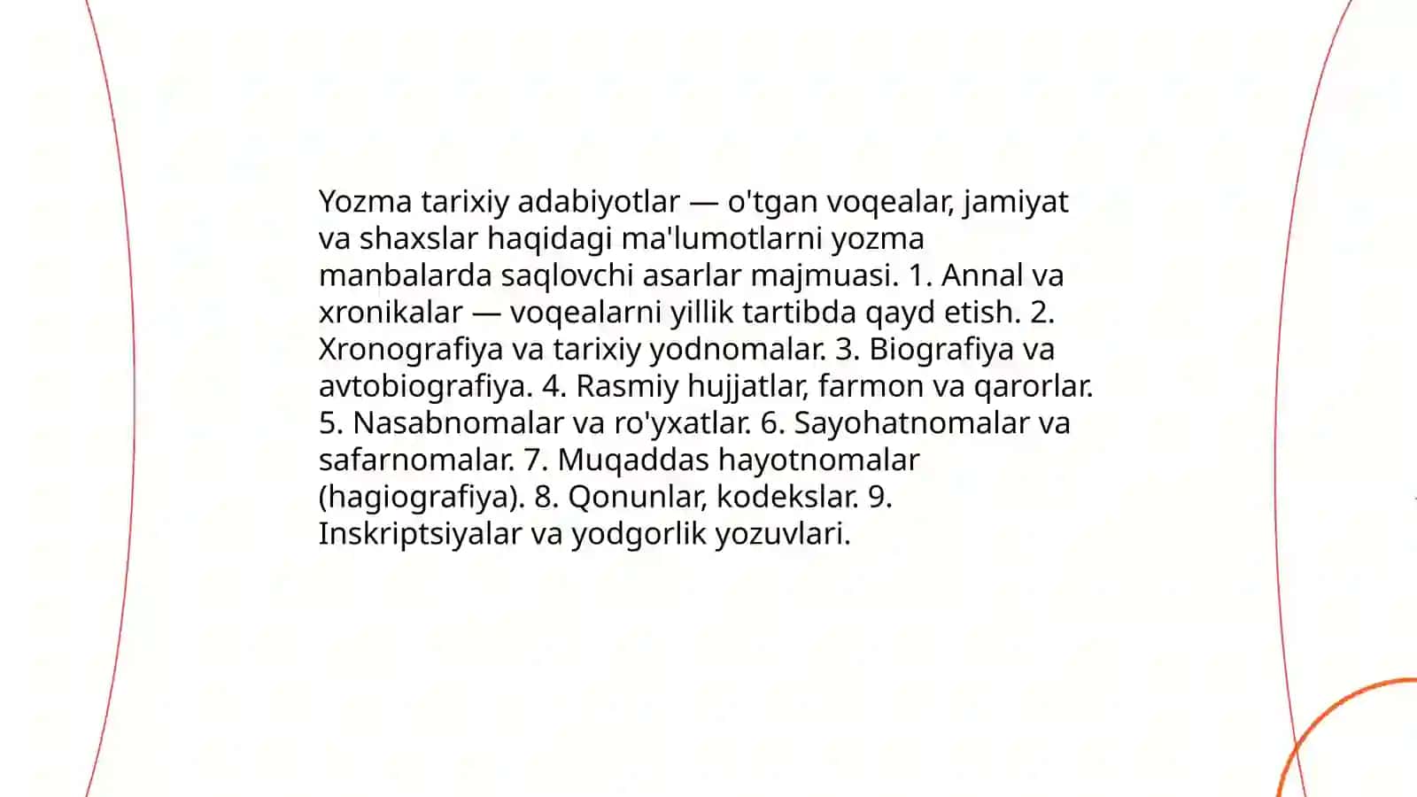 Yozma tarixiy adabiyotlar 3