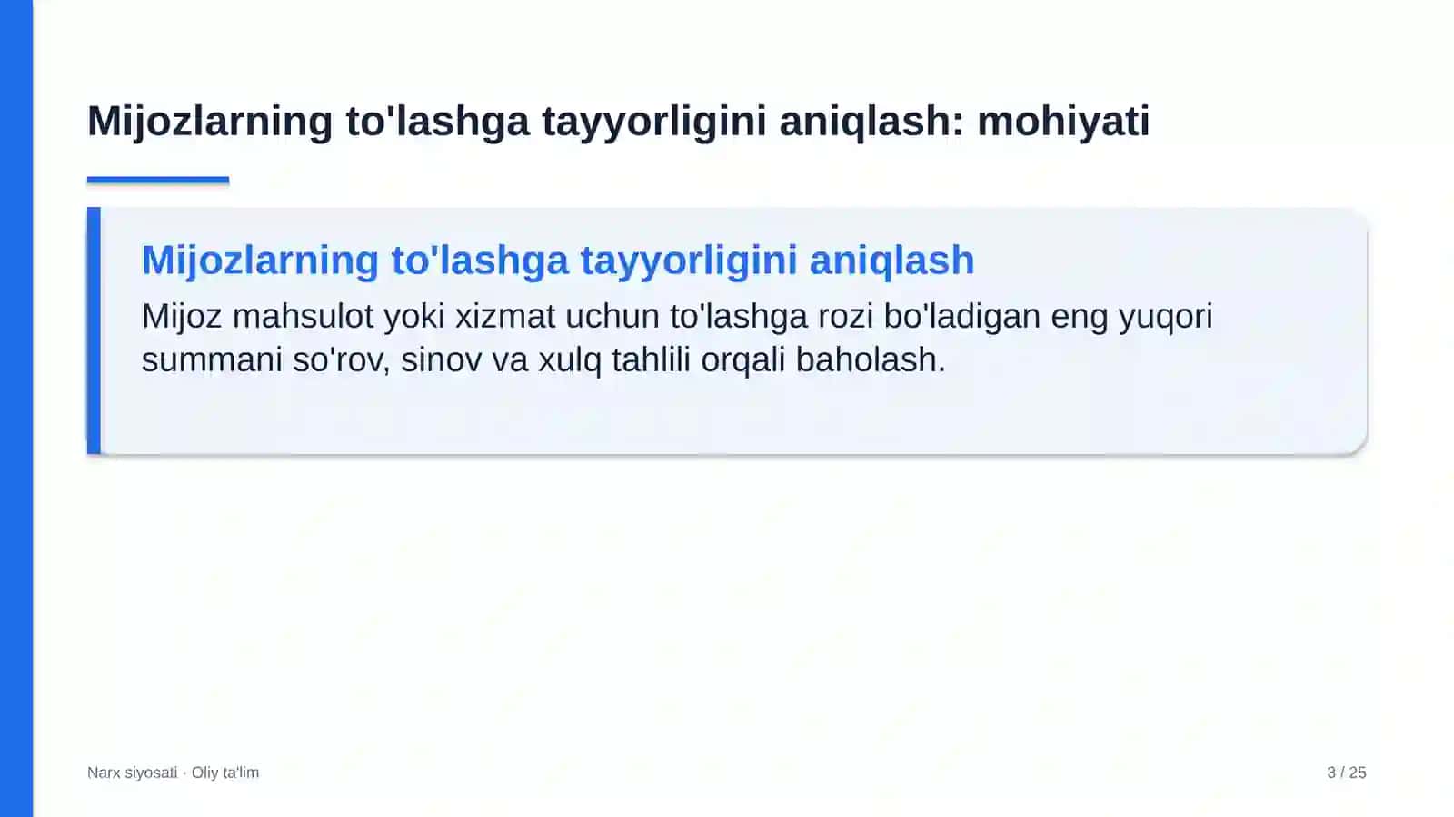 NARX SIYOSATI · OLIY TA'LIM 3