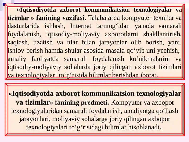 Iqtisodiyotda axborot kommunikatsion texnologiyalar va tizimlar 3