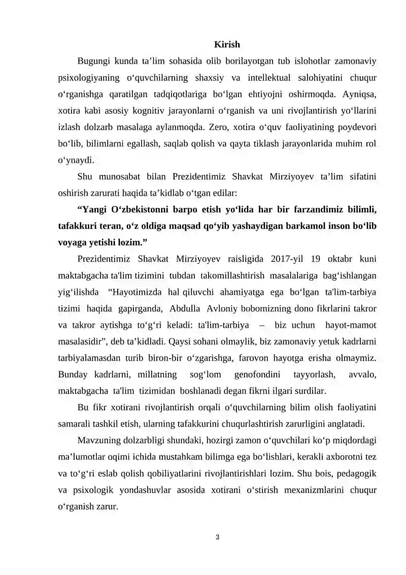 Xotirada xotirani o‘stirishning psixologik xususiyatlari 3