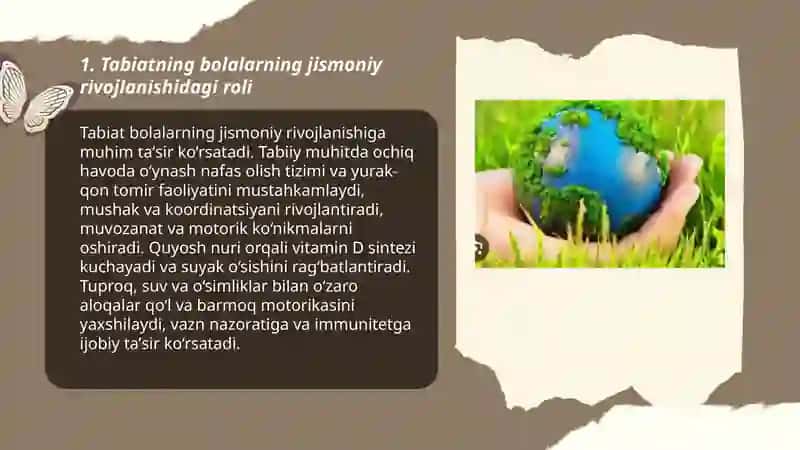 Tabiat - bolalarni har tomonlama kamol topishida asosiy omil sifatida Asqaraliyeva Kamola 3