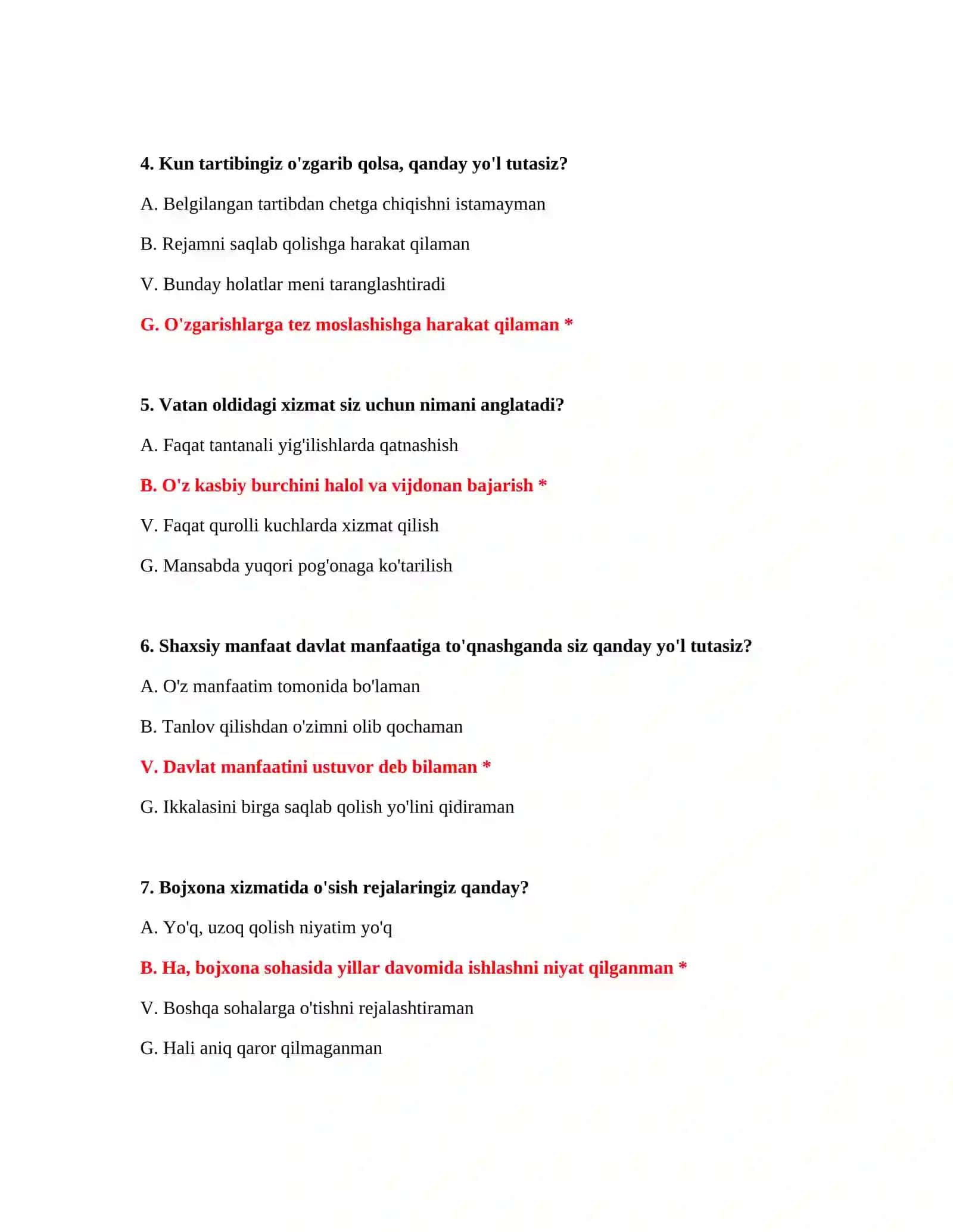 Bojxona Psixologik Testlar PDF 3