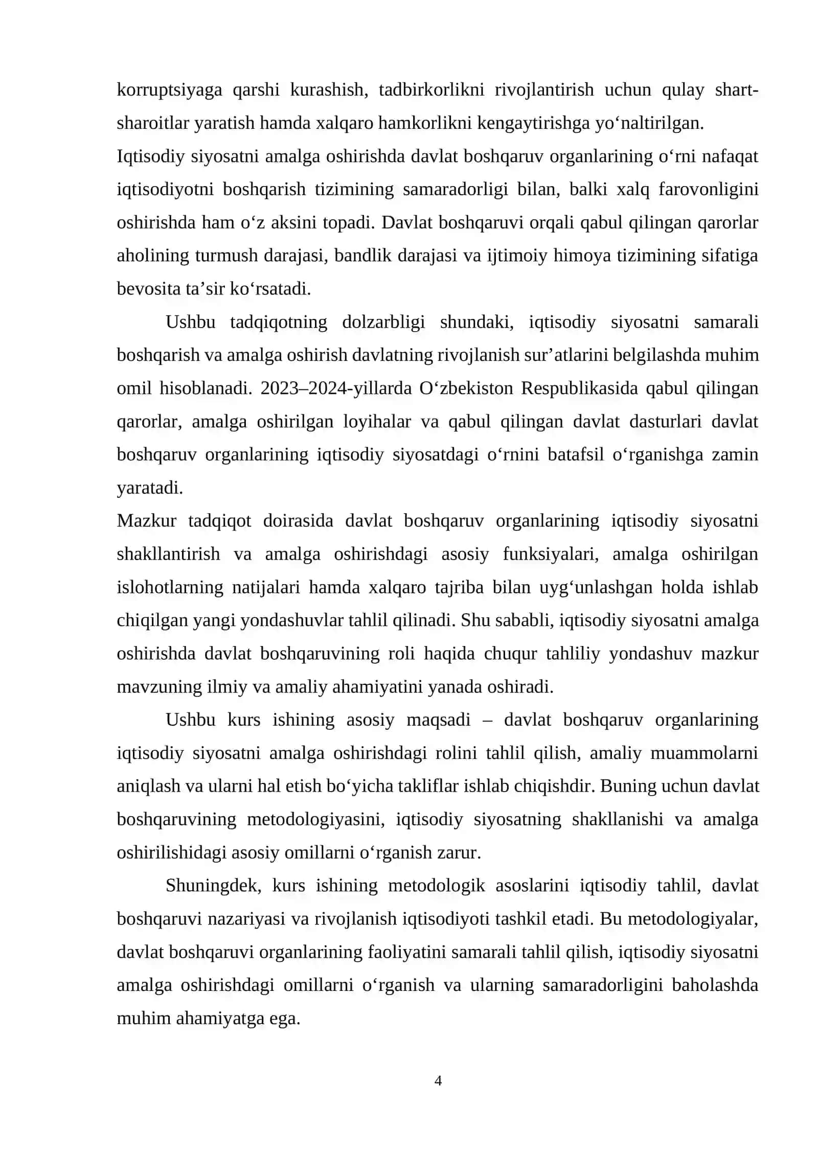 Davlat boshqaruv organlarining iqtisodiy siyosatni amalga oshirishda davkat boshqaruv organlarining o‘rni 3