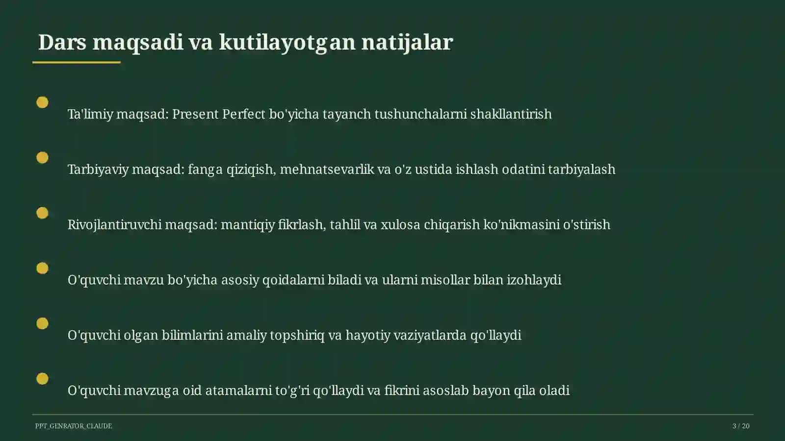 Present Perfect (8-sinf) 3