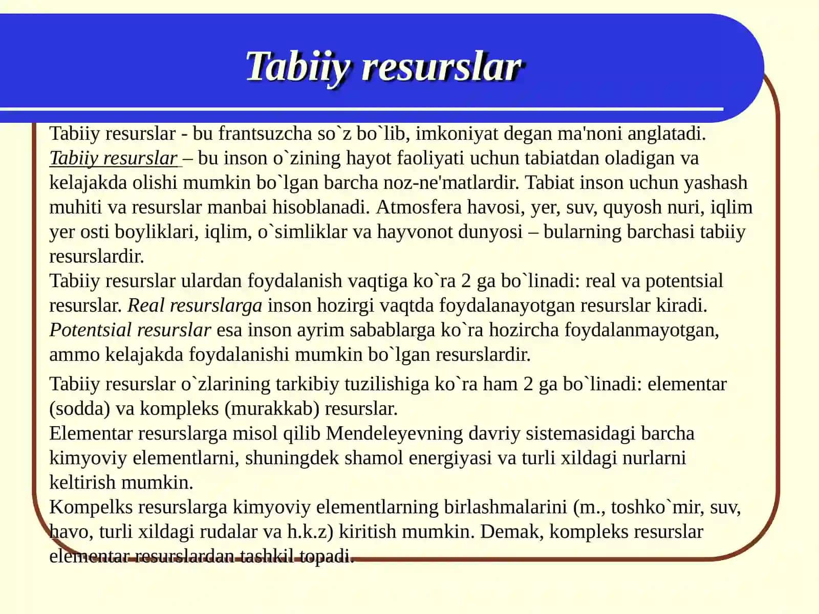 Qurilish materiallarida tiklanmaydigan resurs xom ashyolarning mavjud zahiralari. 3