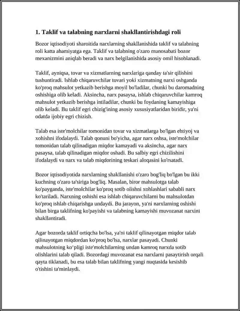 BOZOR IQTISODIYOTI SHAROITIDA NARXLARNING SHAKLLANISHI 3