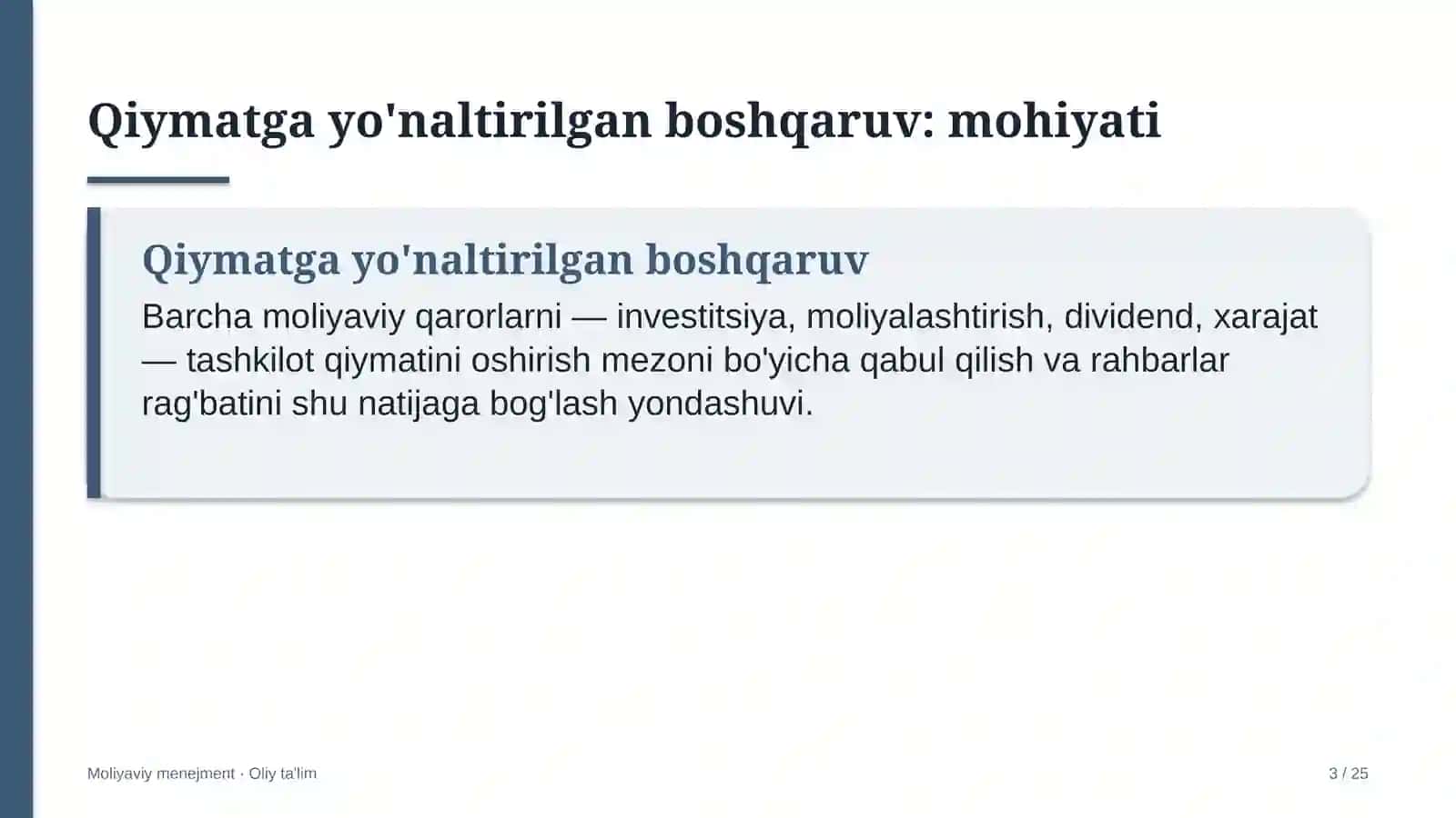 Aviachipta sotish agentliklarida korxona qiymatini oshirishga yo'naltirilgan boshqaruv 3
