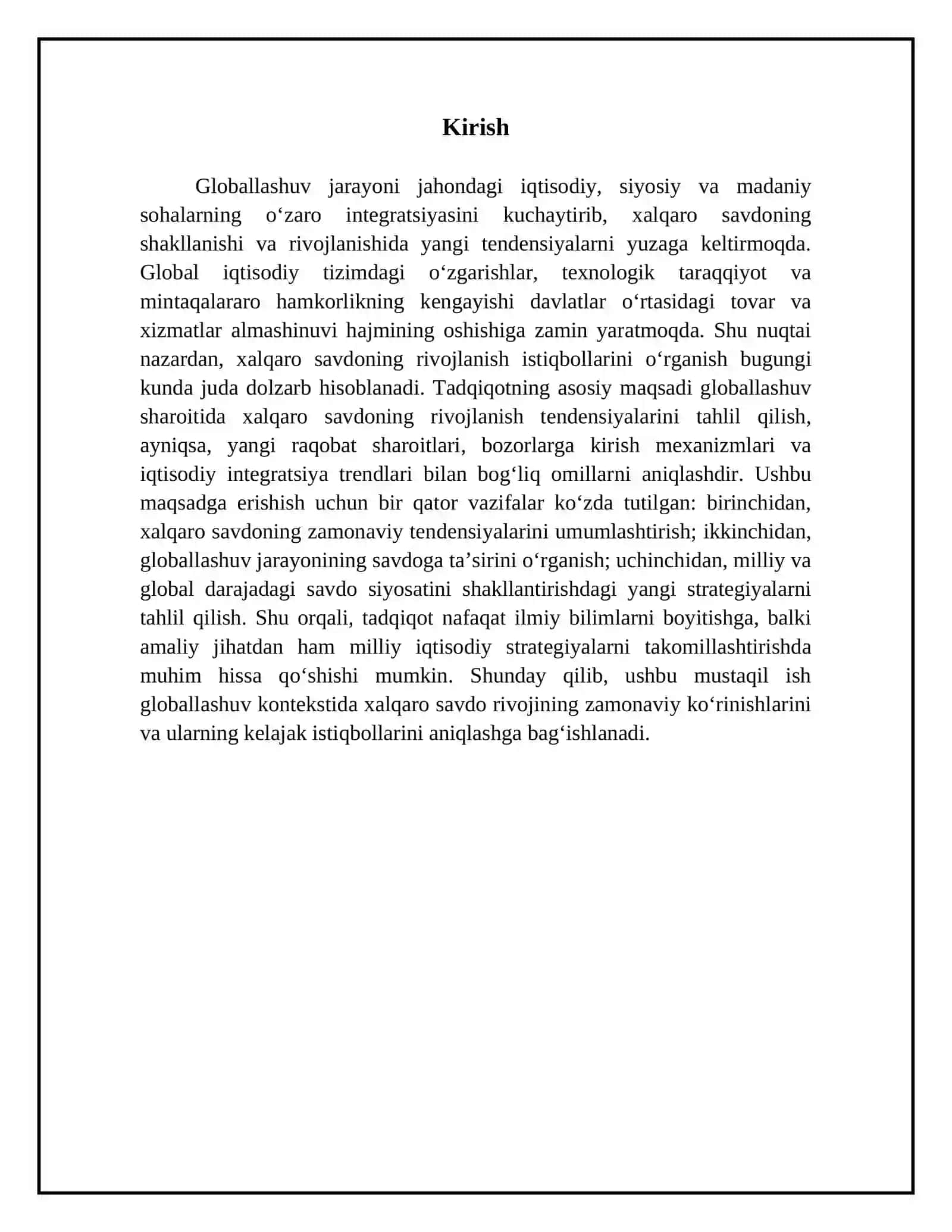 Globallashuv sharoitida xalqaro savdoning rivojlanish tendensiyalari 3