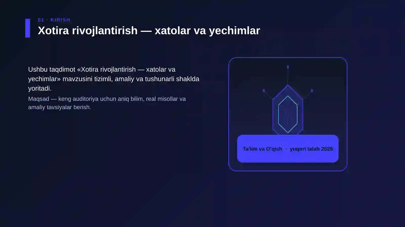 Xotira rivojlantirish — xatolar va yechimlar 3