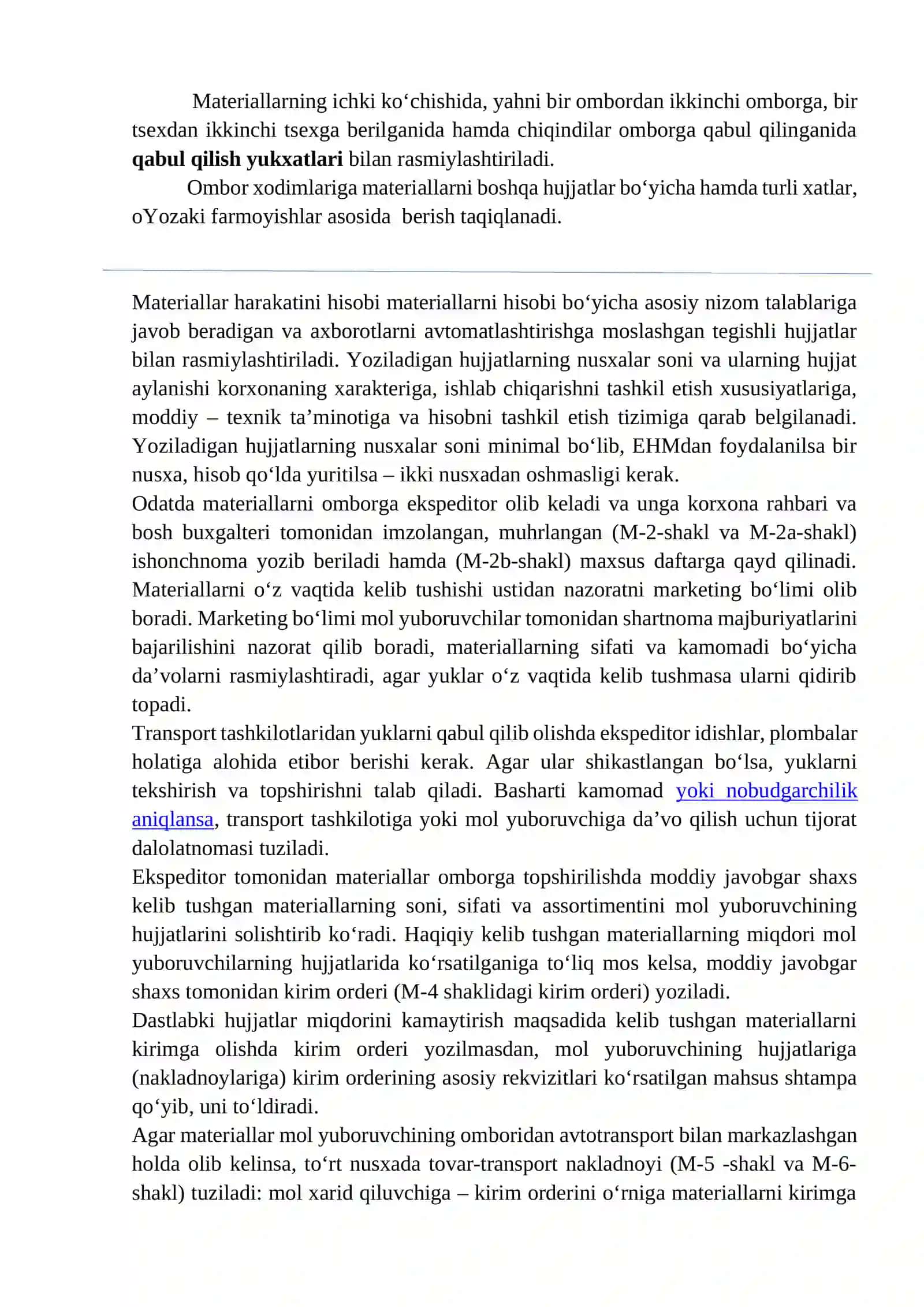 Materiallar harakatini hujjatlashtirish 3