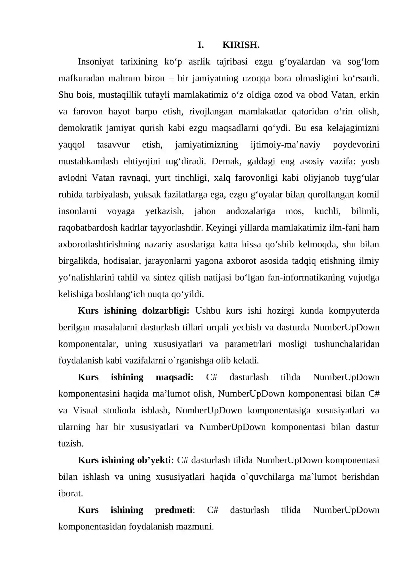 “С# dasturlash tilida NumericUpDown komponentasi yordamida dasturlar yaratish” 3
