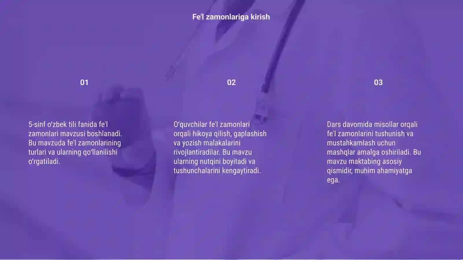 5-sinf oʻzbek tili fanidan fe'l zamonlari 3