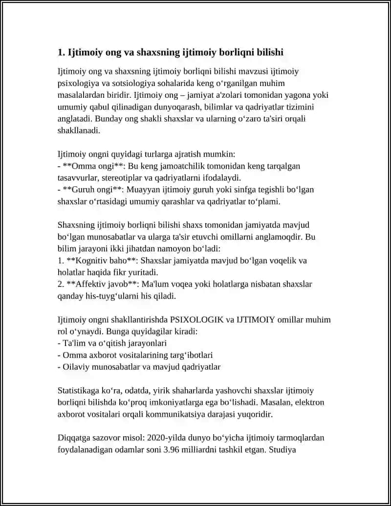 SHAXSNING IJTIMOIY BORLIQNI BILISHI VA FOALIYATI 3