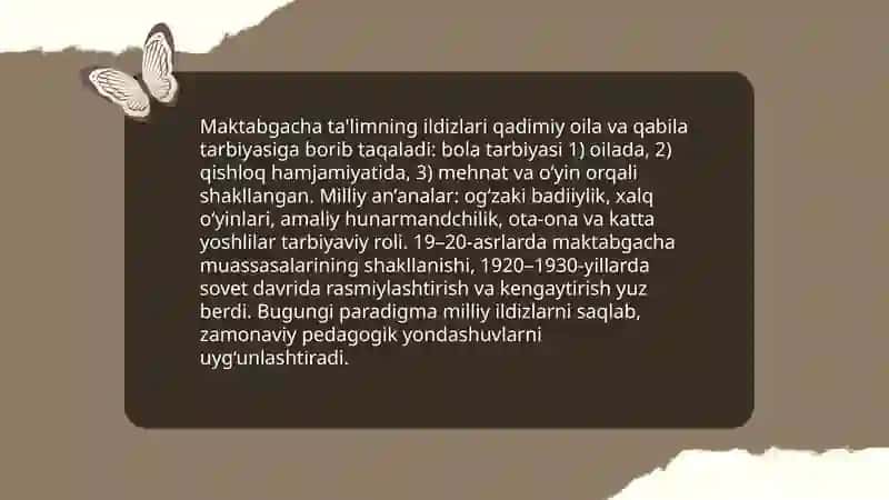 Maktabgacha ta'limning vujudga kelishi va rivojlanish jarayoni 3