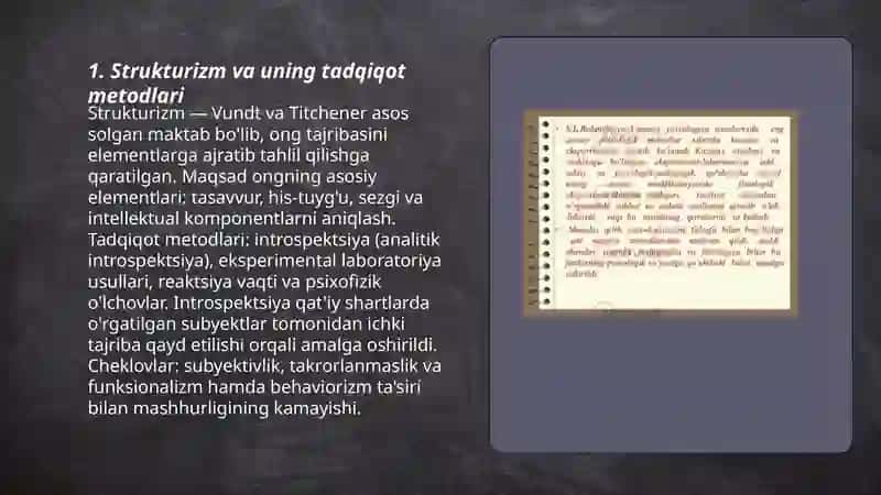 Psixogiya maktablari. Psixologiyaning tadqiqot metodlari 3