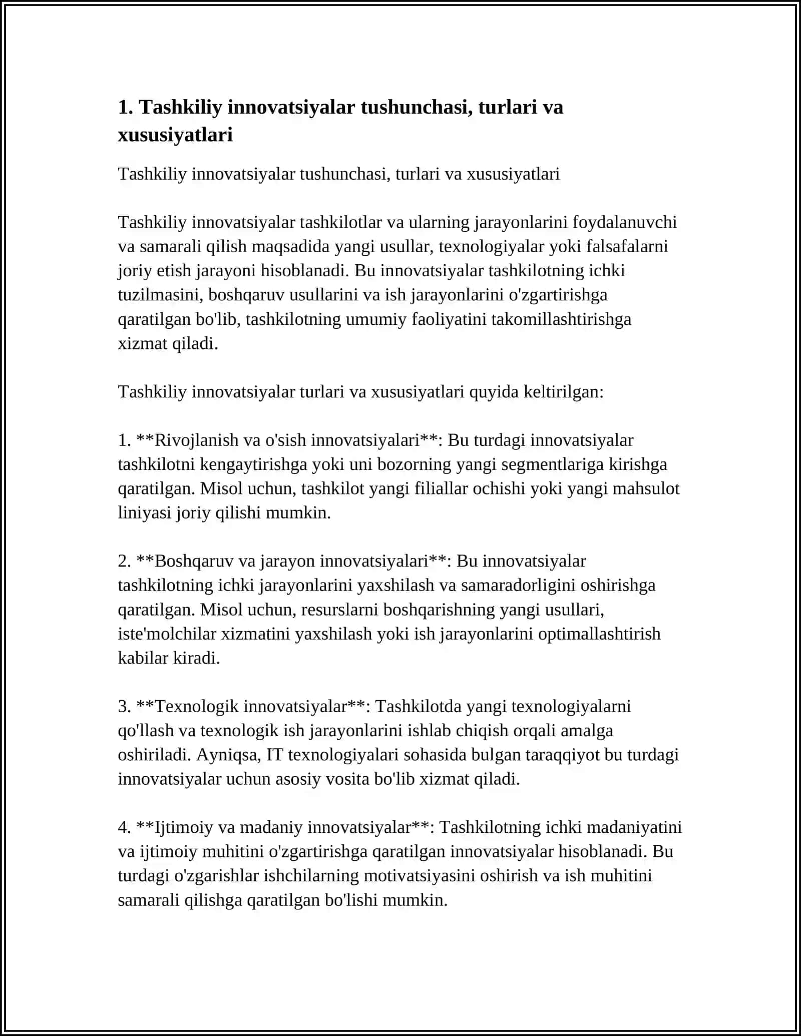 Tashkiliy Innovatsiyalar va Ularning Samaradorligi 3