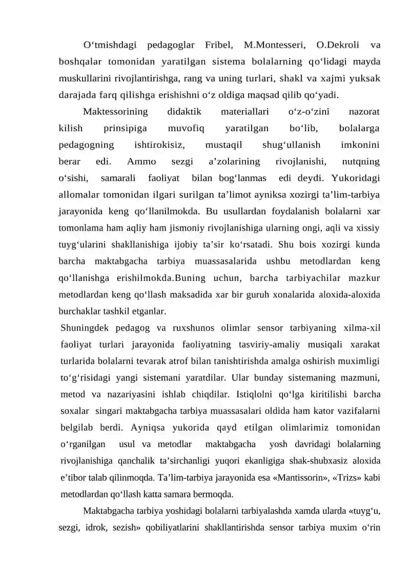 Sensor tarbiyasi 3
