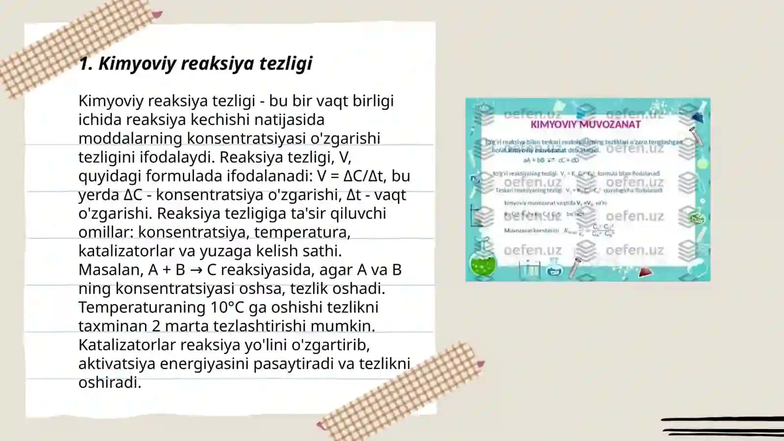 Kimyoviy muvozanat kimyoviy reaksiya kimyoviy analiz 3