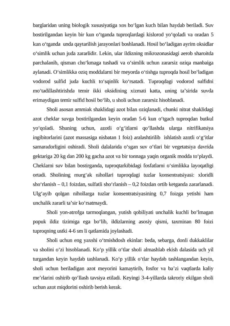 Almashlab ekish tizimida sholini o‘g‘itlas 3