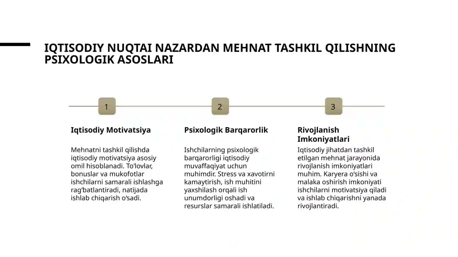Mehnatni tashkil qilish psixologiyasi. 3