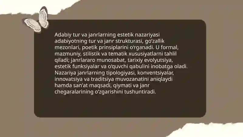 Adabiy tur va janrlarning estetik nazariyasi 3