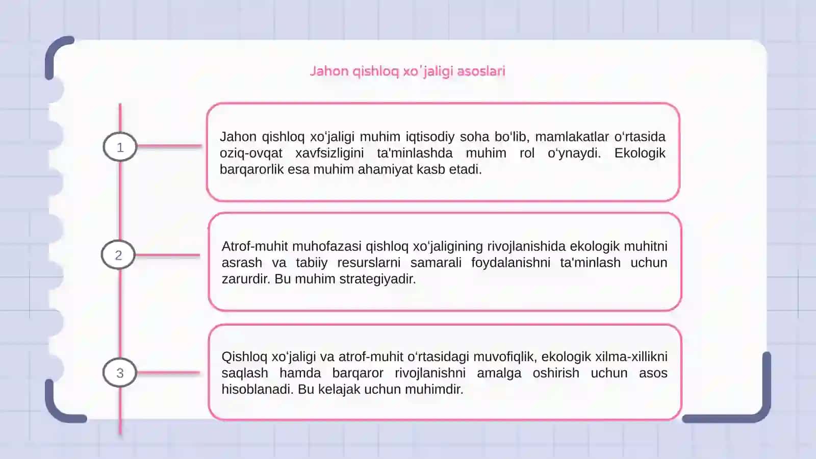Jahon qishloq xoʻjaligi va atrof-muhit muhofazasi 3