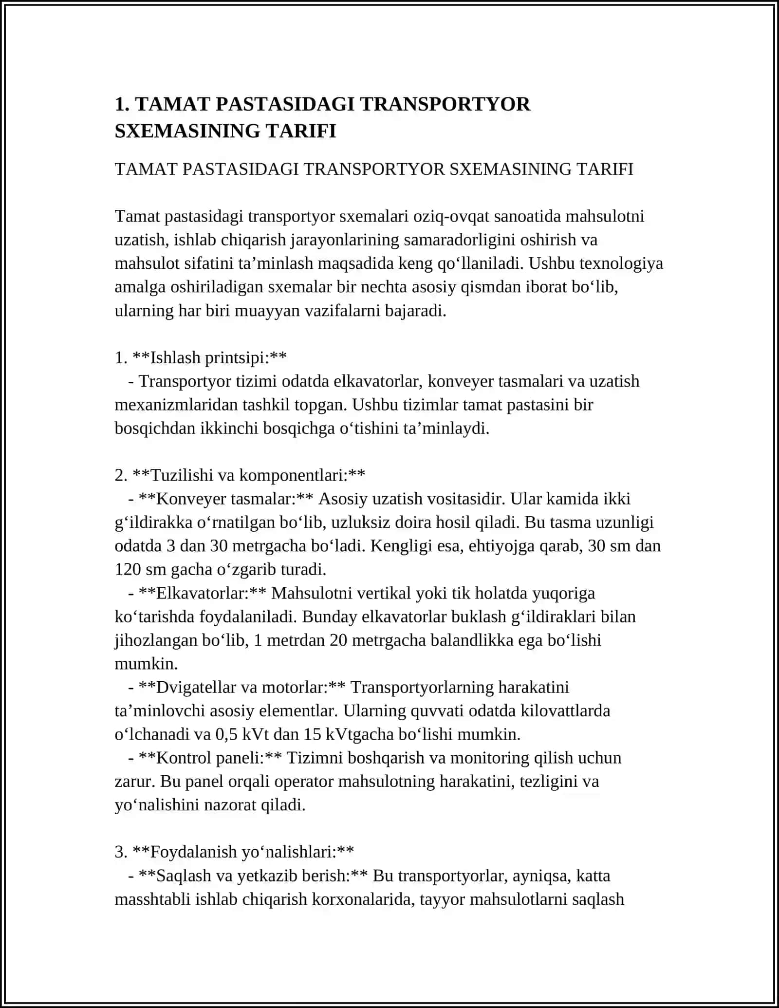 TAMAT PASTASIDAGI TRANSPORTYOR SXEMASI 3
