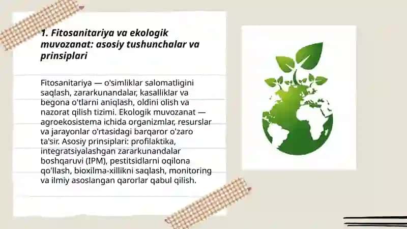 Fitosanitar xavfsizlik va ekologik muvozanat tushinchalari 3